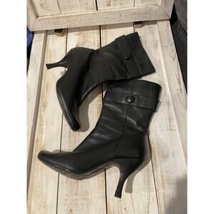 Kenneth Cole Black Leather Ankle Boot's Women's Size‎ 6 with 3 in Heel